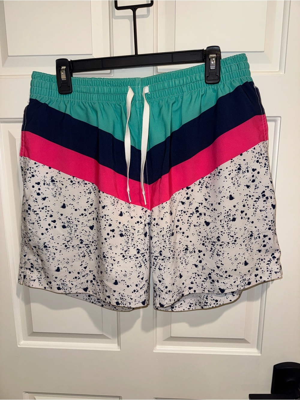 chubbies Teal Navy Pink Speckled Men’s Swim Trunks